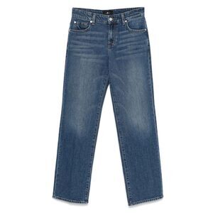 7 For All Mankind Blue Denim - Straight-Leg Jeans Women